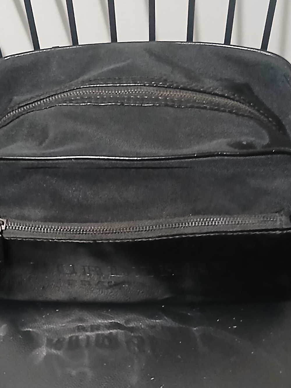 Burberry Black Canvas Travel Backpack with Front Zip Pocket